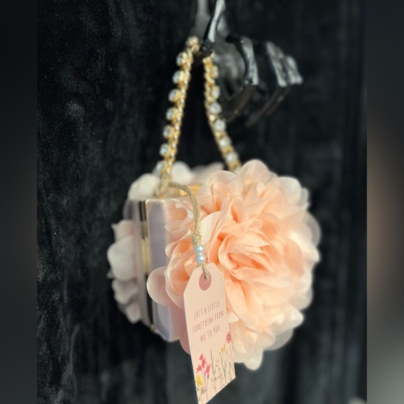 Jewel Badgley Mischka Blush Natasha Ruffle Box Clutch-NWT - Picture 7 of 13